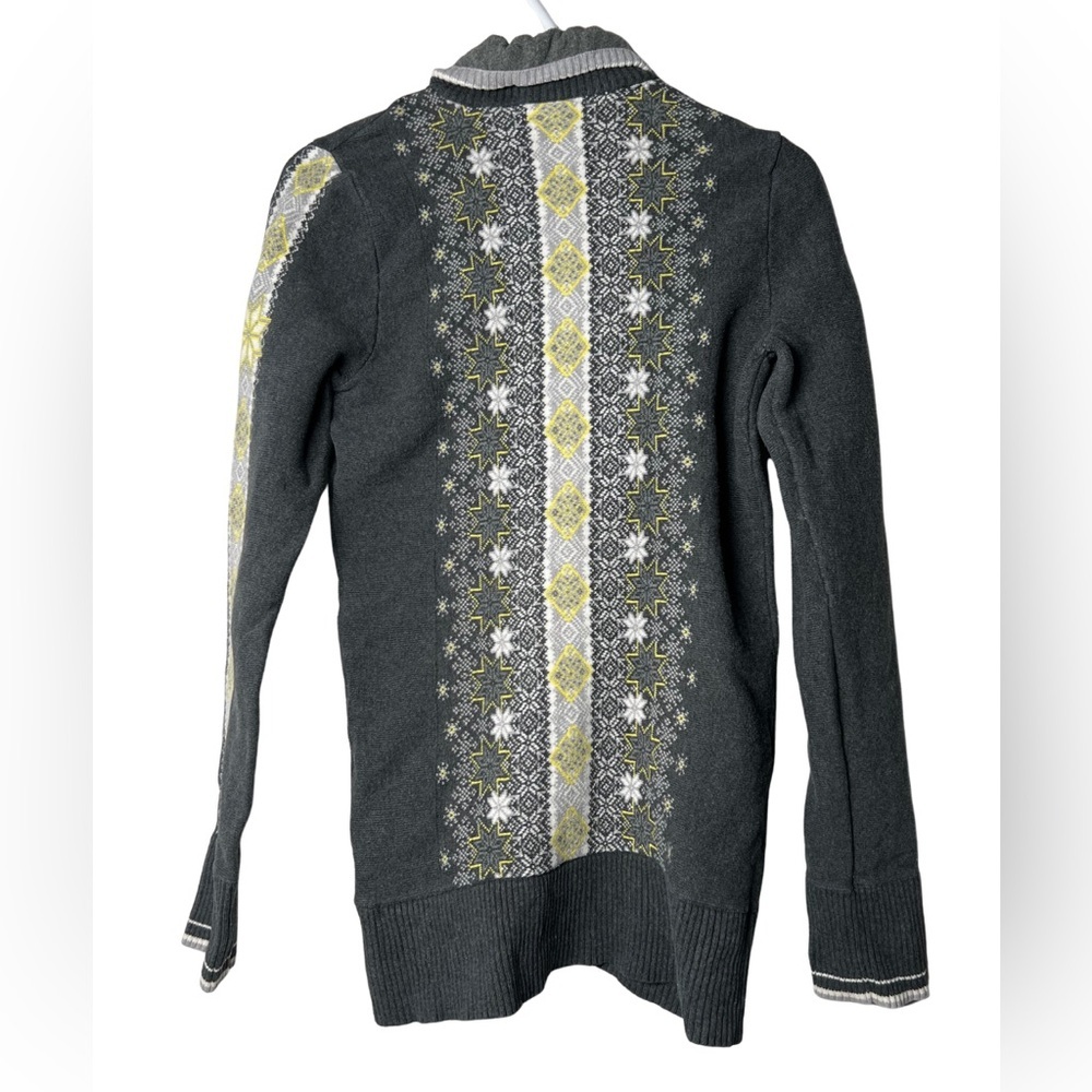 Eddie Bauer 100% Cotton Snowflake Pattern Dual Zipper Sweater - Picture 2 of 6